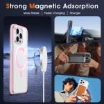 MILPROX Compatible with iPhone 15 Pro Max Case - with Screen Protector - Compatible with MagSafe - Magnetic Clear Trasparent Design - Non Yellowing Anti Slip - All PC Protective Phone Cover - Pink