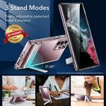 ESR for Samsung Galaxy S22 Ultra Phone Case, 3 Stand Modes Kickstand for S22 Ultra Cover, Military-Grade Drop Protection, Slim Fit, Boost Series Case, Clear