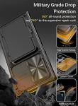 Vihibii for Samsung Galaxy S23 Ultra Case with Card Holder (4 Cards) & Sliding Camera Cover & Kickstand, Shockproof Rugged Hard Back & TPU Edge Wallet Cover for Galaxy S23 Ultra 5G 6.8" 2023, Black