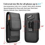 Njjex Phone Holster for Motorola Moto G 5G 2025 G Stylus 2023 G Power 5G 2024 G Play 4G G Pure G Fast Edge+ 5G UW Edge Plus Z4 Z3 G7 Power Nylon Cell Phone Belt Clip Holster Holder Pouch Carrying Case