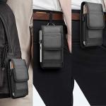 Njjex Phone Holster for Motorola Moto G 5G 2025 G Stylus 2023 G Power 5G 2024 G Play 4G G Pure G Fast Edge+ 5G UW Edge Plus Z4 Z3 G7 Power Nylon Cell Phone Belt Clip Holster Holder Pouch Carrying Case