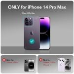 ESR for iPhone 14 Pro Max Case, Compatible with MagSafe, Built-in Camera Ring Stand, Military-Grade Protection, Magnetic Phone Case for iPhone 14 Pro Max, Classic Kickstand Case (HaloLock), Clear