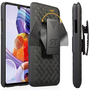 Designed for LG Stylo 6 Case with Belt Clip Holster - Kickstand Cover Phone Case - Black