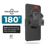 Designed for LG Stylo 6 Case with Belt Clip Holster - Kickstand Cover Phone Case - Black
