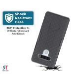 Designed for LG Stylo 6 Case with Belt Clip Holster - Kickstand Cover Phone Case - Black