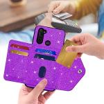 Asuwish Phone Case for Moto G Stylus 2020 MotoG Pro Wallet Cover with Tempered Glass Screen Protector and Crossbody Strap Bling Glitter Card Holder Motorola GStylus Stylo XT2043-4 XT2043 Purple