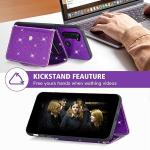 Asuwish Phone Case for Moto G Stylus 2020 MotoG Pro Wallet Cover with Tempered Glass Screen Protector and Crossbody Strap Bling Glitter Card Holder Motorola GStylus Stylo XT2043-4 XT2043 Purple
