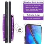 Asuwish Phone Case for Moto G Stylus 2020 MotoG Pro Wallet Cover with Tempered Glass Screen Protector and Crossbody Strap Bling Glitter Card Holder Motorola GStylus Stylo XT2043-4 XT2043 Purple