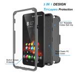 LG Stylo 4 Case, LG Q Stylus Holster Clip, Njjex [Nbeck] Shockproof Heavy Duty Built-in Screen Protector Rugged Locking Swivel Belt Clip Kickstand Hard Phone Cover for LG Styus 4/Stylo 4 Plus [Grey]
