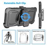 LG Stylo 4 Case, LG Q Stylus Holster Clip, Njjex [Nbeck] Shockproof Heavy Duty Built-in Screen Protector Rugged Locking Swivel Belt Clip Kickstand Hard Phone Cover for LG Styus 4/Stylo 4 Plus [Grey]