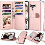 Njjex Compatible with LG Stylo 6 Case/LG K71/LG Stylus 6/LG Stylo 6 Wallet Case, [9 Card Slots] PU Leather ID Credit Holder Folio Flip [Detachable] Kickstand Magnetic Phone Cover & Lanyard [Rose Gold]