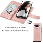 Njjex Compatible with LG Stylo 6 Case/LG K71/LG Stylus 6/LG Stylo 6 Wallet Case, [9 Card Slots] PU Leather ID Credit Holder Folio Flip [Detachable] Kickstand Magnetic Phone Cover & Lanyard [Rose Gold]