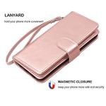 Njjex Compatible with LG Stylo 6 Case/LG K71/LG Stylus 6/LG Stylo 6 Wallet Case, [9 Card Slots] PU Leather ID Credit Holder Folio Flip [Detachable] Kickstand Magnetic Phone Cover & Lanyard [Rose Gold]