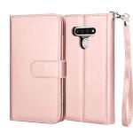Njjex Compatible with LG Stylo 6 Case/LG K71/LG Stylus 6/LG Stylo 6 Wallet Case, [9 Card Slots] PU Leather ID Credit Holder Folio Flip [Detachable] Kickstand Magnetic Phone Cover & Lanyard [Rose Gold]