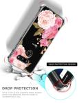 GREATRULY Floral Clear Pretty Phone Case for LG G8 ThinQ (2019 Release) for Women Girls,Flower Design Transparent Slim Soft Drop Proof TPU Bumper Cushion Silicone Cover Shell,FL-K