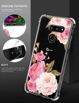 GREATRULY Floral Clear Pretty Phone Case for LG G8 ThinQ (2019 Release) for Women Girls,Flower Design Transparent Slim Soft Drop Proof TPU Bumper Cushion Silicone Cover Shell,FL-K