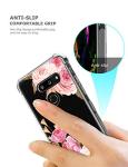 GREATRULY Floral Clear Pretty Phone Case for LG G8 ThinQ (2019 Release) for Women Girls,Flower Design Transparent Slim Soft Drop Proof TPU Bumper Cushion Silicone Cover Shell,FL-K