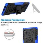 Phone Case for LG Velvet 5G/LGVelvet Verizon G5 UW T-mobile 2020 with Tempered Glass Screen Protector Cover Stand Kickstand Hard Rugged Hybrid Cell Accessories LM G900UM 4G Tmobile Cases Black Blue
