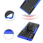 Phone Case for LG Velvet 5G/LGVelvet Verizon G5 UW T-mobile 2020 with Tempered Glass Screen Protector Cover Stand Kickstand Hard Rugged Hybrid Cell Accessories LM G900UM 4G Tmobile Cases Black Blue