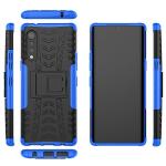 Phone Case for LG Velvet 5G/LGVelvet Verizon G5 UW T-mobile 2020 with Tempered Glass Screen Protector Cover Stand Kickstand Hard Rugged Hybrid Cell Accessories LM G900UM 4G Tmobile Cases Black Blue