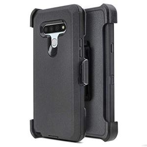 Customerfirst Heavy Duty Armor for LG Stylo 6, Built-in Screen Protector with Belt Clip Holster, Shockproof Rugged Shell Case, Non-Slip Bumper Hybrid Case (Black)