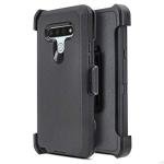 Customerfirst Heavy Duty Armor for LG Stylo 6, Built-in Screen Protector with Belt Clip Holster, Shockproof Rugged Shell Case, Non-Slip Bumper Hybrid Case (Black)