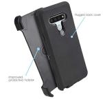 Customerfirst Heavy Duty Armor for LG Stylo 6, Built-in Screen Protector with Belt Clip Holster, Shockproof Rugged Shell Case, Non-Slip Bumper Hybrid Case (Black)