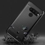Phone Case for LG V40 ThinQ with Tempered Glass Screen Protector Cover and Slim Rugged Soft TPU Rubber Silicone Cell Accessories LGV40 Storm V 40 Thin Q V40ThinQ LG40 40V 40ThinQ Women Men Girls Black