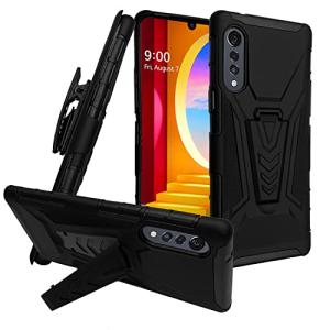 CELZEN - for LG Velvet 5G, Velvet 5G UW (LM-G900) - Phone Case w/Belt Clip Holster - CV1 Black