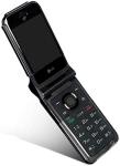 Case for LG Classic Flip Phone, Nakedcellphone [Black Vegan Leather] Form-Fit Cover with [Built-in Screen Protection] and [Metal Belt Clip] for LG Classic Flip (L125DL)