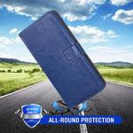 Asuwish Compatible with LG Aristo 4 Plus 4+/Tribute Royal X320/Escape Plus/Journey LTE L322DL/K30 2019/Arena 2/X2 2019/Prime 2 Wallet Case Tempered Glass Screen Protector Leather Card Holder Blue