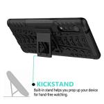 SKTGSLAMY for LG Velvet Case,with HD Screen Protector, [Shockproof] Tough Rugged Dual Layer Protective Case Hybrid Kickstand Cover for LG Velvet 5G (Black)