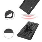 Phone Case for LG Velvet 5G/LGVelvet Verizon G5 UW T-mobile 2020 with Tempered Glass Screen Protector Cover and Stand Kickstand Hard Rugged Hybrid Cell Accessories LM G900UM 4G Tmobile Cases Men Black
