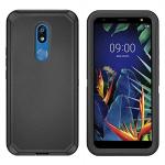 Asuwish Phone Case for LG K40/K12 Plus/X4 2019/Solo LTE/Xpression Plus 2/Harmony 3 with Screen Protector and Cell Cover Hybrid Shockproof Hard Protective Accessories LGK40 K 40 40K L423DL LMX420 Black