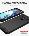 Asuwish Phone Case for LG Q70 with Tempered Glass Screen Protector Cover and Slim Thin Soft TPU Mobile Film Rugged Cell Accessories Protective LGQ70 Q730 Q 70 LGQ70phone Women Men Carbon Fiber Black