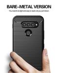 Asuwish Phone Case for LG Q70 with Tempered Glass Screen Protector Cover and Slim Thin Soft TPU Mobile Film Rugged Cell Accessories Protective LGQ70 Q730 Q 70 LGQ70phone Women Men Carbon Fiber Black