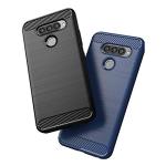 Asuwish Phone Case for LG Q70 with Tempered Glass Screen Protector Cover and Slim Thin Soft TPU Mobile Film Rugged Cell Accessories Protective LGQ70 Q730 Q 70 LGQ70phone Women Men Carbon Fiber Black