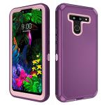 Asuwish Phone Case for LG G8 ThinQ Cell Cover Hybrid Rugged Shockproof Hard Protective Drop Proof Full Body Slim Heavy Duty Mobile Accessories LGG8 Thin Q G 8 LG8 G8thinq LGG8thinq 8G Women Men Purple