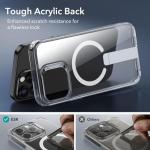ESR for iPhone 15 Pro Max Case with Kickstand, Military-Grade Shockproof Protection, Magnetic Fully Adjustable Flickstand Phone Case, Compatible with MagSafe Accessories, Boost Series, Clear