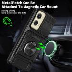Vofolen for Motorola Moto G Stylus 5G 2024 Case with Card Holder [Store 2 Cards] + 360° Magnetic Rotated Ring Kickstand Dual Layer Heavy Duty Protective Wallet Phone Case for Women Men, Black