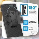 Designed for Motorola G Power 5G (2023) Case with Belt Clip Holster - Kickstand Cover Phone Case - Black