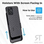 Designed for Motorola G Power 5G (2023) Case with Belt Clip Holster - Kickstand Cover Phone Case - Black