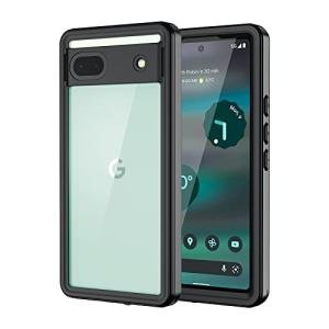 Lanhiem for Google Pixel 6a Case, IP68 Waterproof Dustproof with Built-in Screen Protector, Heavy Duty Full Body Protective Phone Case for Pixel 6a, Black/Clear