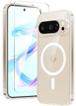 FNTCASE for Google Pixel 10 Case: Pixel 10 Pro Case Google 9/9 Pro Magnetic Clear Slim PhoneCase | Anti-Drop Shockproof Scratch Protective Thin Transparent Crystal Cell Phone Cover(Clear)