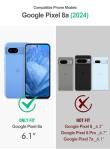 Poetic Revolution Case Compatible with Pixel 8A 5G, Full Body Rugged Shockproof Protective Cover Case with Kickstand, Built-in Screen Protector Work with Fingerprint ID, Black