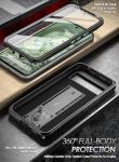 Poetic Revolution Case Compatible with Pixel 8A 5G, Full Body Rugged Shockproof Protective Cover Case with Kickstand, Built-in Screen Protector Work with Fingerprint ID, Black