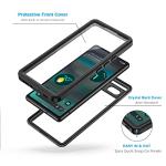 Lanhiem for Google Pixel 6a Case, IP68 Waterproof Dustproof with Built-in Screen Protector, Heavy Duty Full Body Protective Phone Case for Pixel 6a, Black/Clear