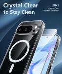 FNTCASE for Google Pixel 10 Case: Pixel 10 Pro Case Google 9/9 Pro Magnetic Clear Slim PhoneCase | Anti-Drop Shockproof Scratch Protective Thin Transparent Crystal Cell Phone Cover(Clear)