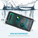 Lanhiem for Google Pixel 6a Case, IP68 Waterproof Dustproof with Built-in Screen Protector, Heavy Duty Full Body Protective Phone Case for Pixel 6a, Black/Clear
