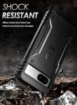 Poetic Revolution Case Compatible with Pixel 8A 5G, Full Body Rugged Shockproof Protective Cover Case with Kickstand, Built-in Screen Protector Work with Fingerprint ID, Black